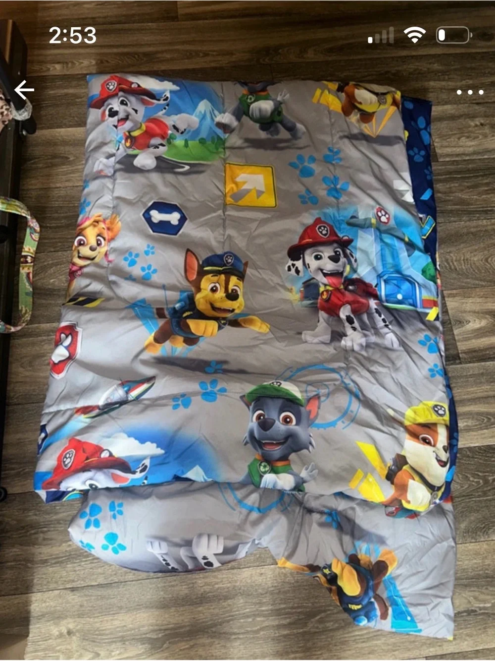 Twin paw patrol comforter and one flat sheet and one fitted sheet. Great